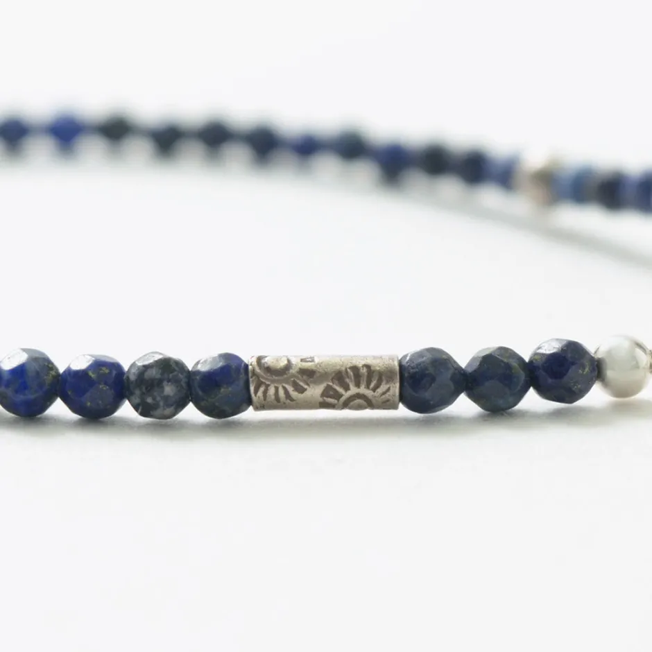 Bracelets^PHADUA / Lapis (3mm) Cut Bead Bracelet blue