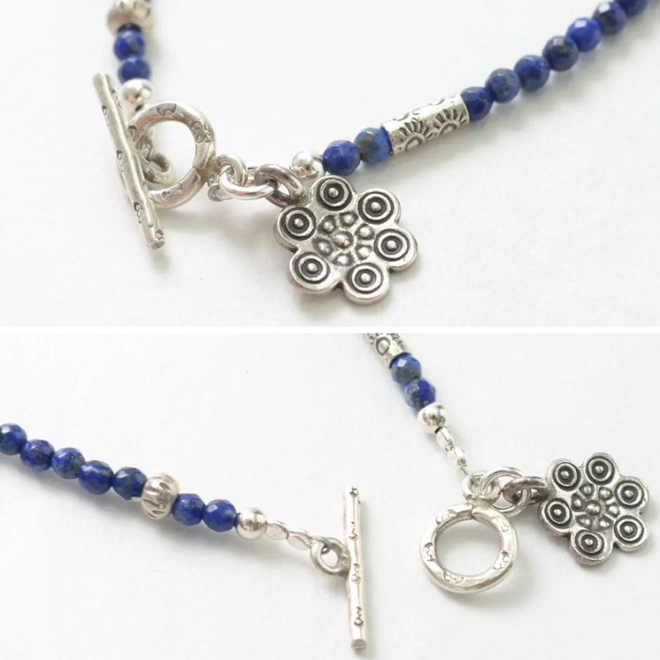 Bracelets^PHADUA / Lapis (3mm) Cut Bead Bracelet blue