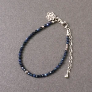 Anklets^PHADUA / Lapis (3mm) Cut Beads Anklet Adjuster blue