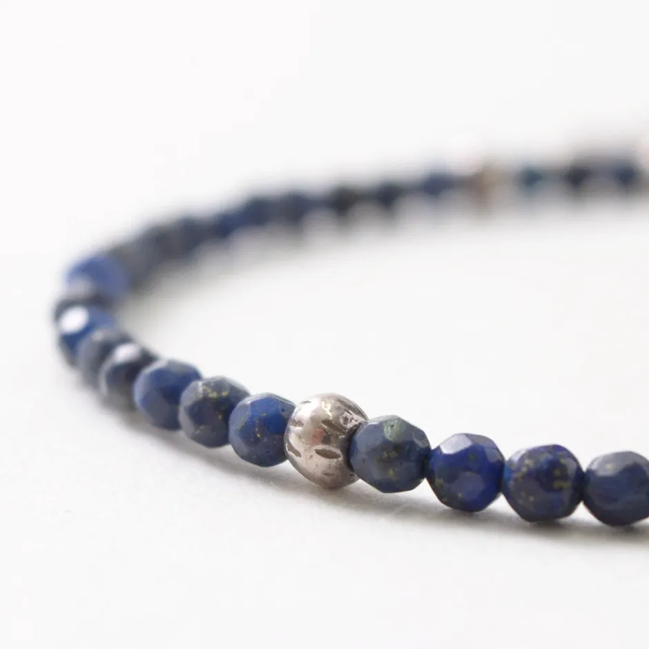 Anklets^PHADUA / Lapis (3mm) Cut Beads Anklet Adjuster blue