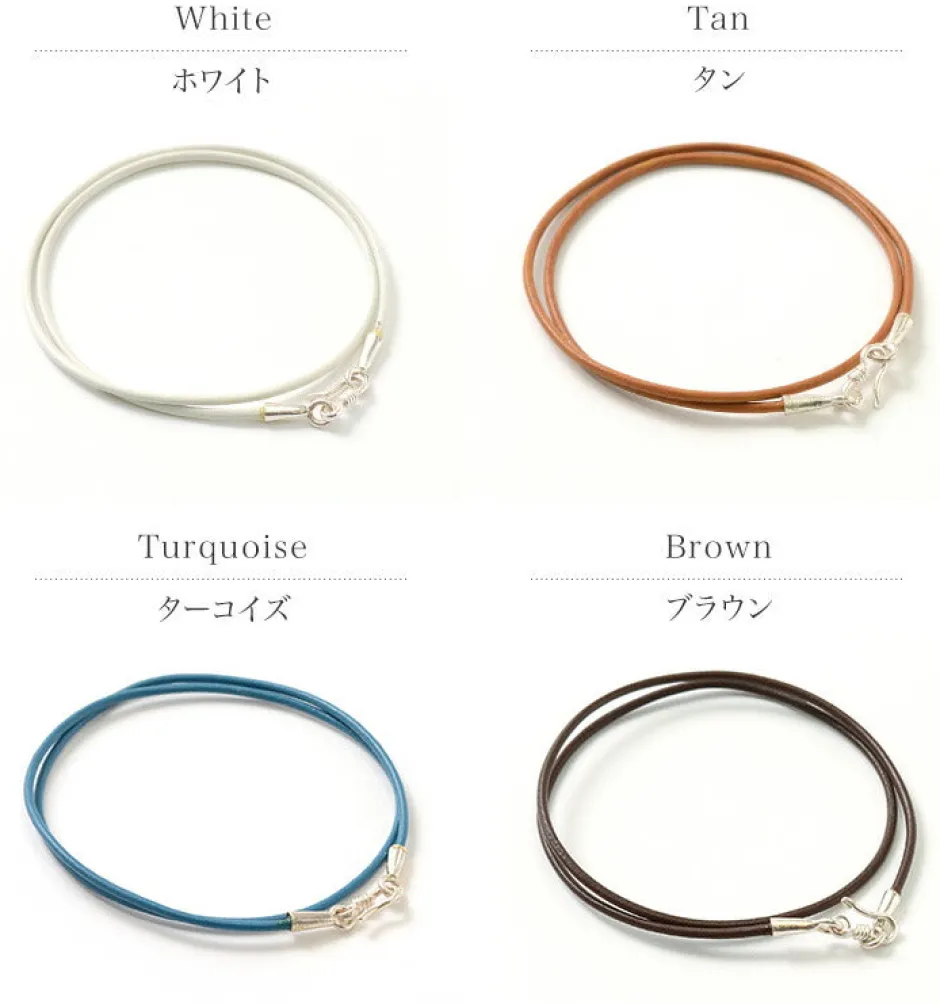 Necklaces^PHADUA / Leather choker necklace in Karen silver.