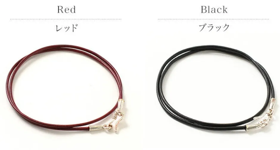 Necklaces^PHADUA / Leather choker necklace in Karen silver.