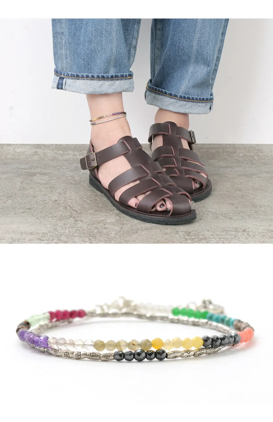 Anklets^PHADUA / Multi Stone Wrap Anklet multi-stone
