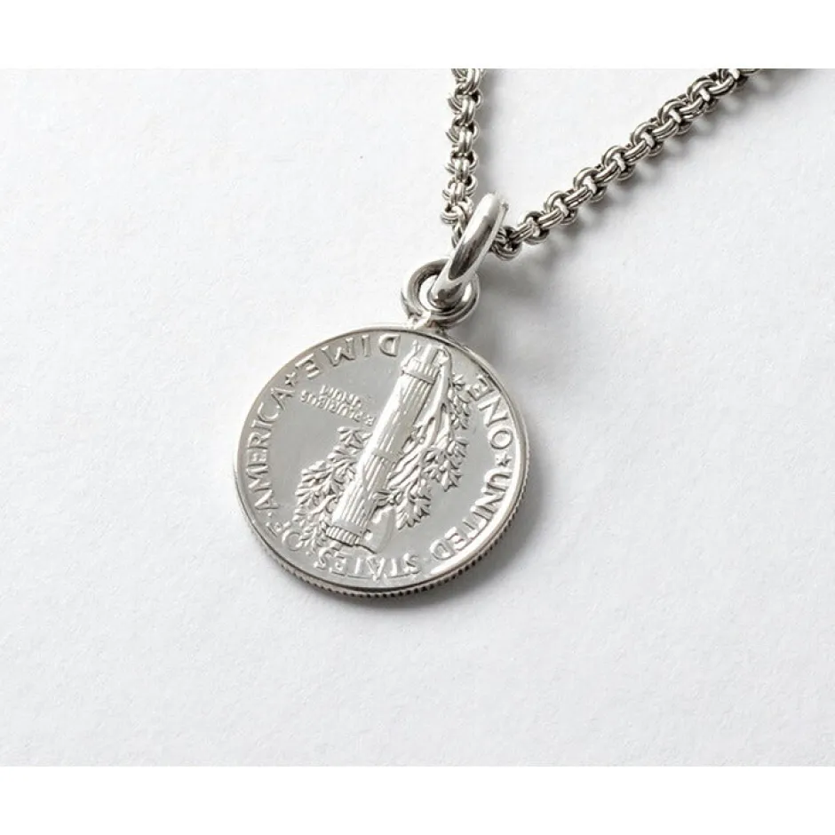 Necklaces^PHADUA / Old coin pendant top US 1 dime silver