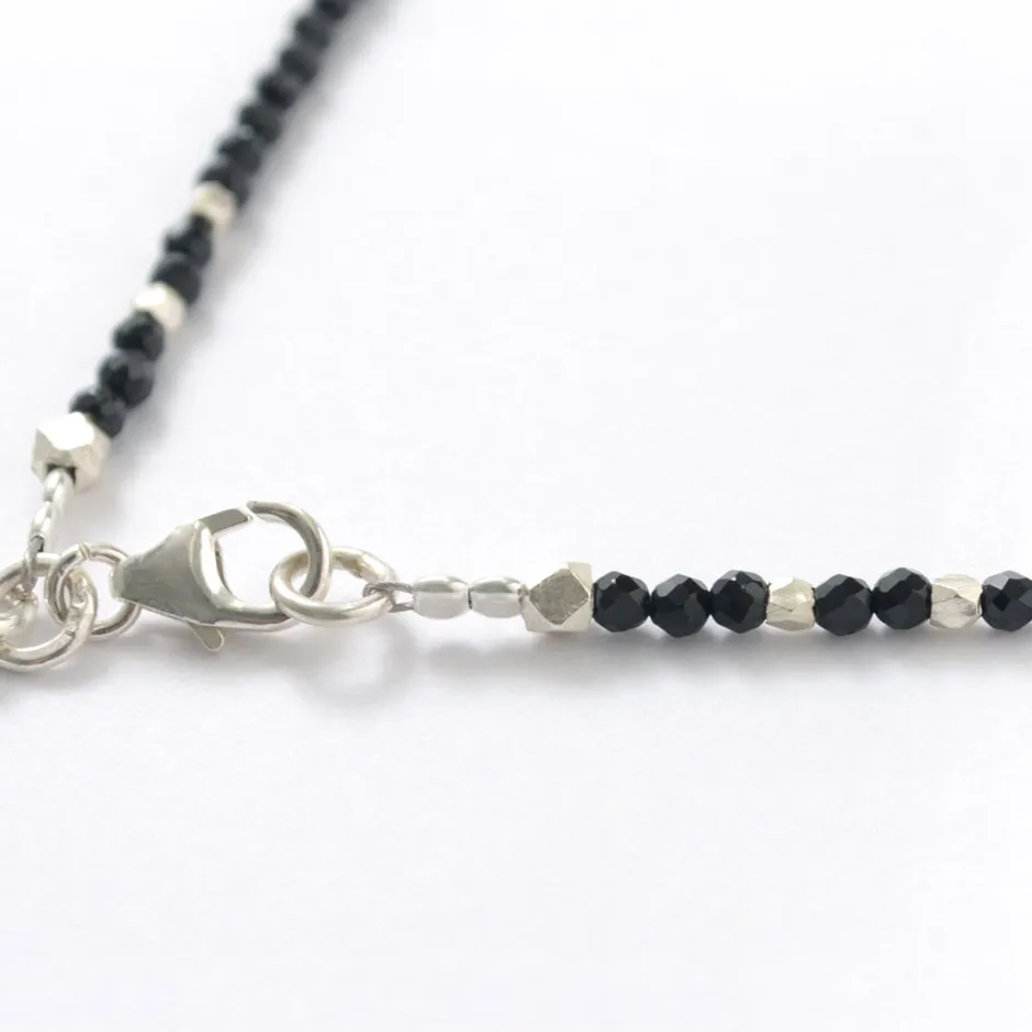 Anklets^PHADUA / Onyx (2mm) cut bead necklace/anklet black