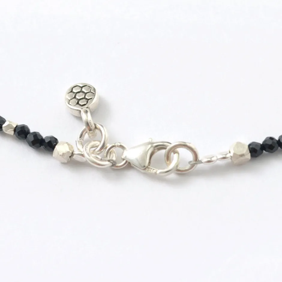 Anklets^PHADUA / Onyx (2mm) cut bead necklace/anklet black