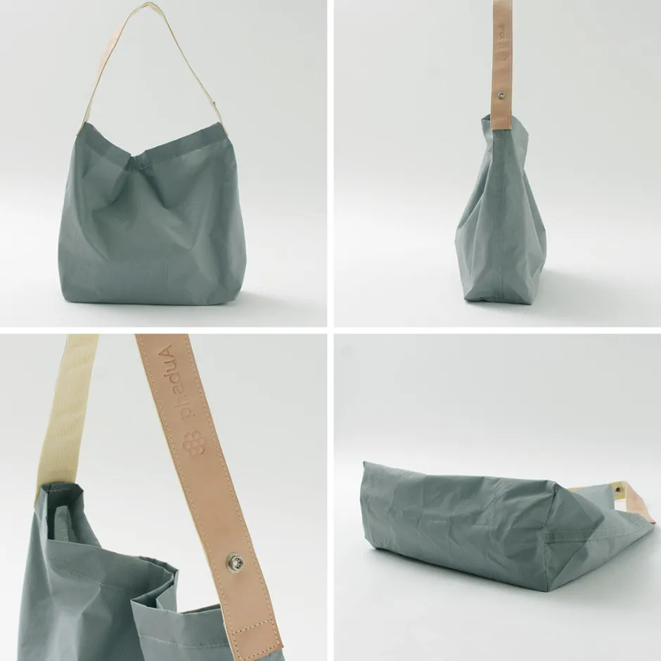 Tote Bags^PHADUA / Ripstop Nylon Leather Sack/Shoulder Bag