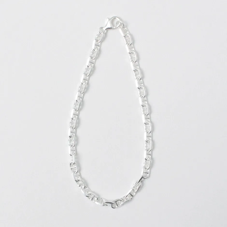 Anklets^PHADUA / Semi solid anchor chain bracelet 925 silver
