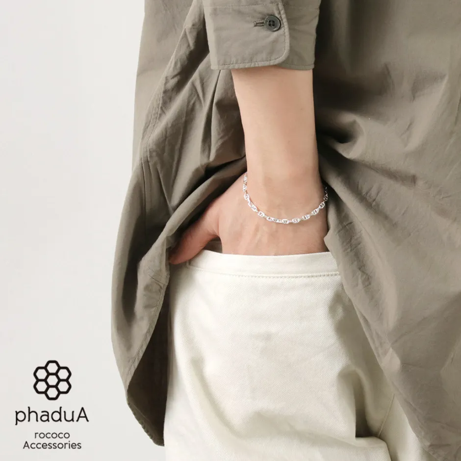 Anklets^PHADUA / Semi solid anchor chain bracelet 925 silver