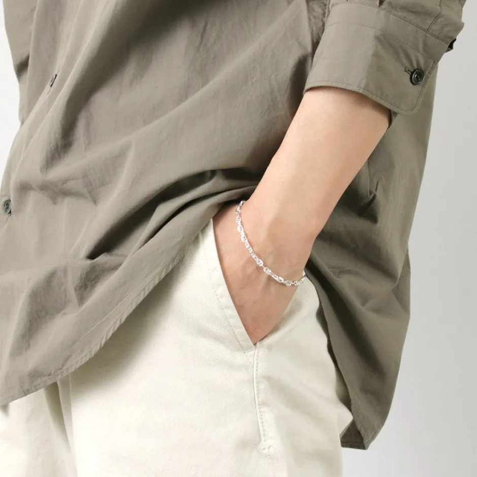 Anklets^PHADUA / Semi solid anchor chain bracelet 925 silver