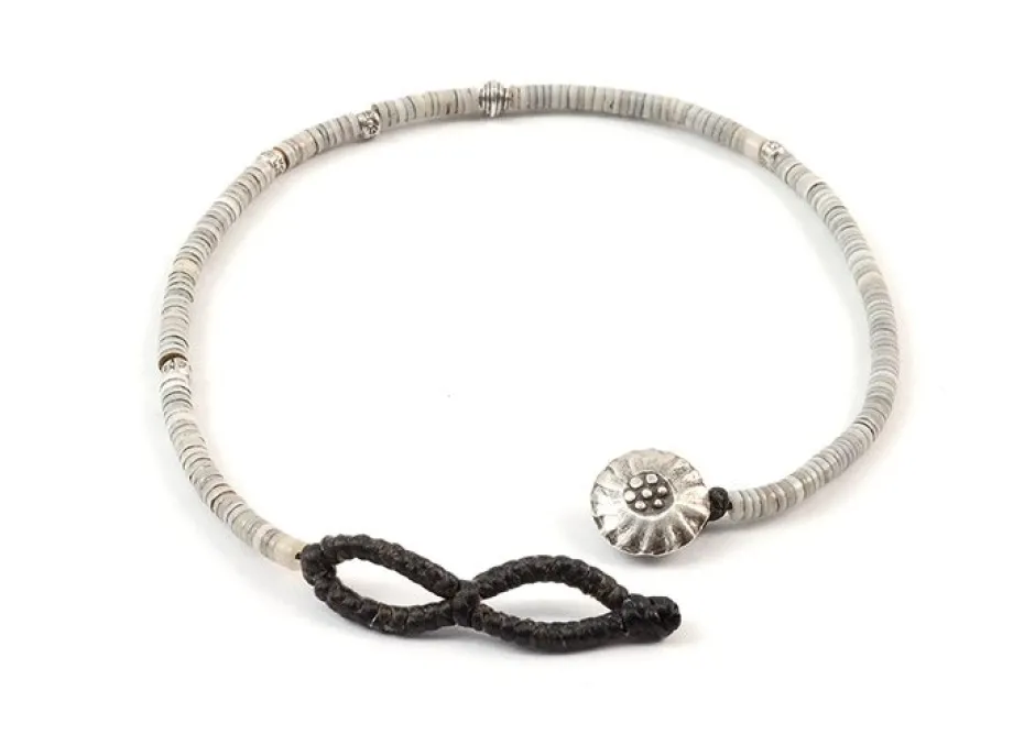 Anklets^PHADUA / Shell Beads / Wax Cord Anklet natural