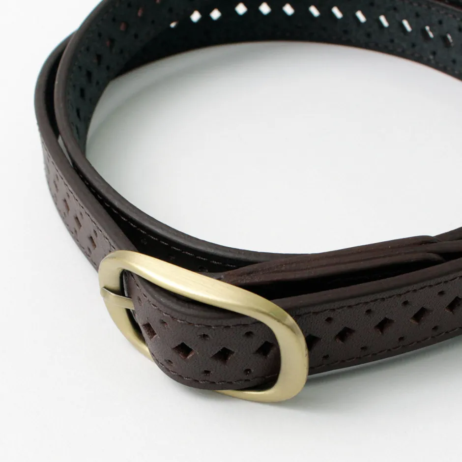 Belts^PHADUA / Sizeless Perforated Leather Belt