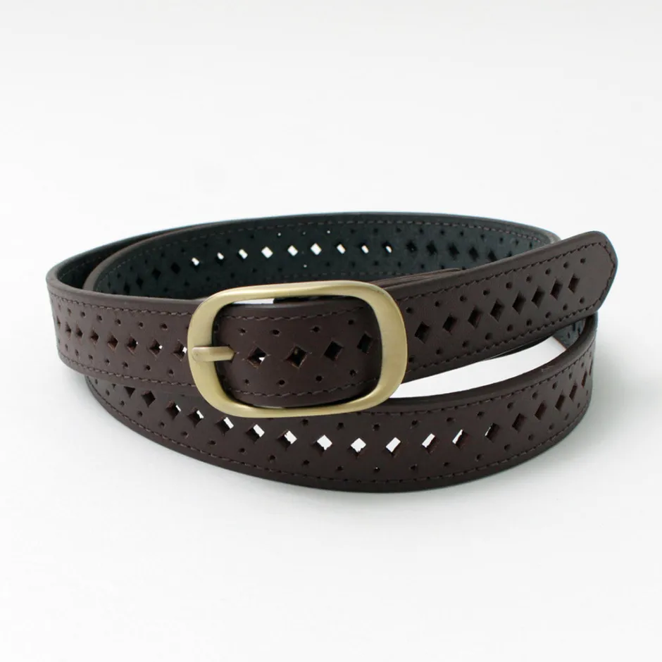 Belts^PHADUA / Sizeless Perforated Leather Belt