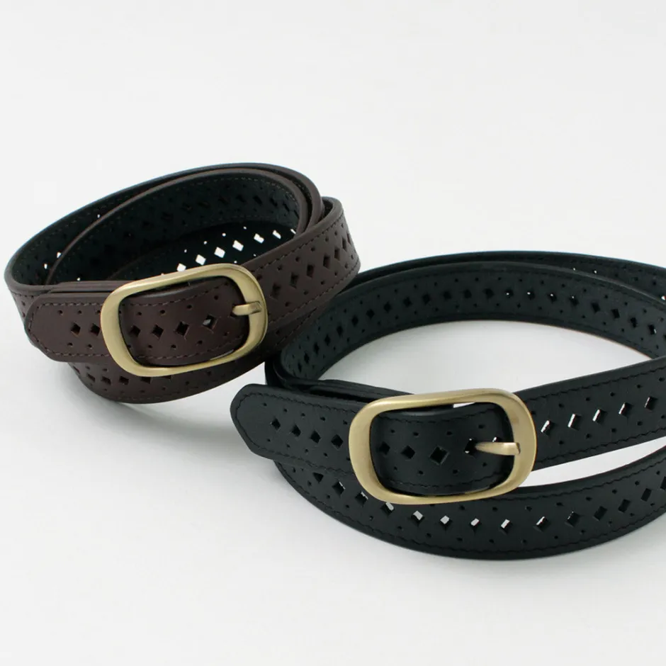 Belts^PHADUA / Sizeless Perforated Leather Belt