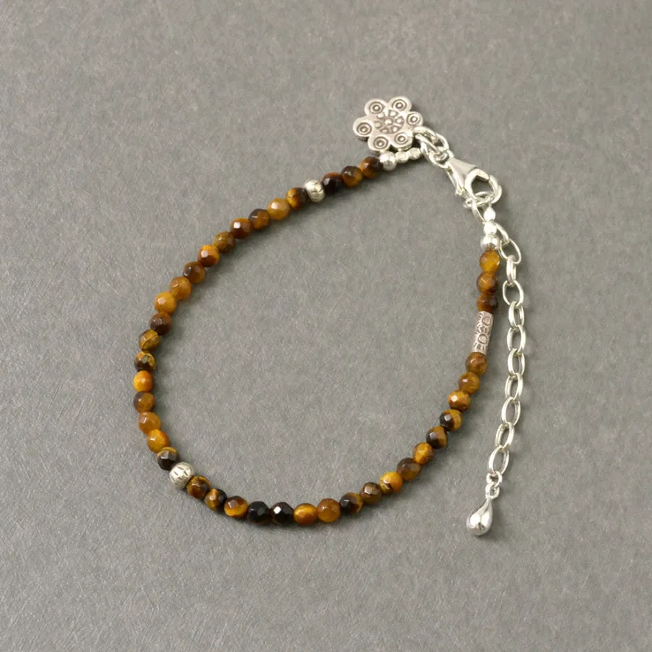 Anklets^PHADUA / Tiger Eye Beaded Anklet yellow