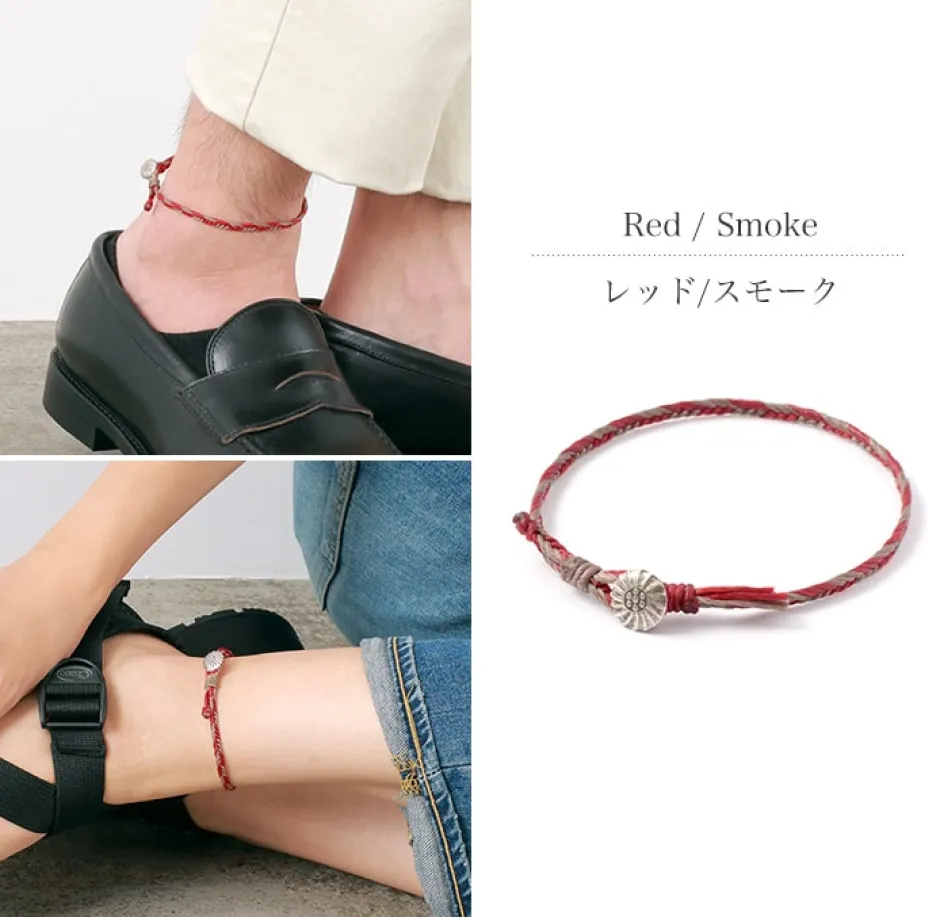 Anklets^PHADUA / 2-Tone Wax Cord Concho Anklet