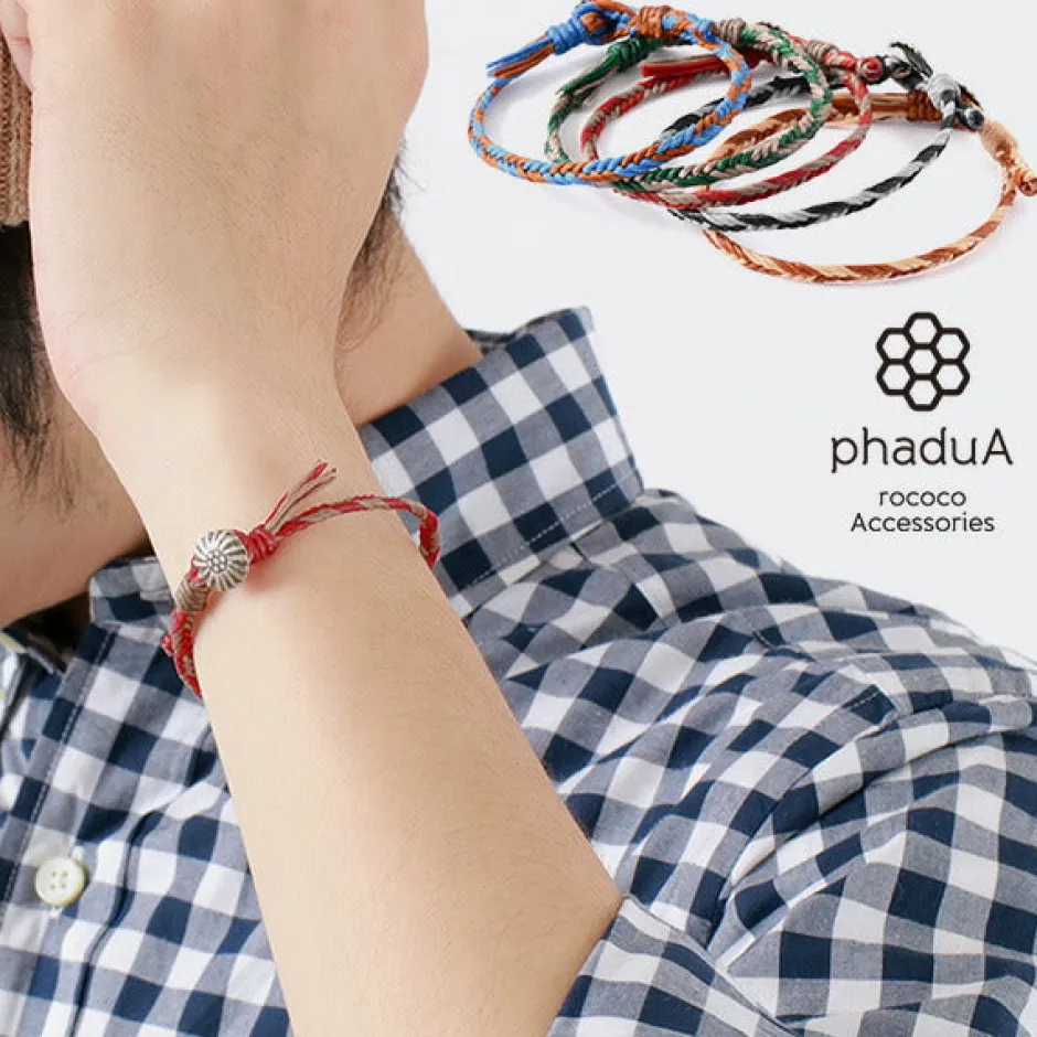 Anklets^PHADUA / 2-Tone Wax Cord Concho Bracelet
