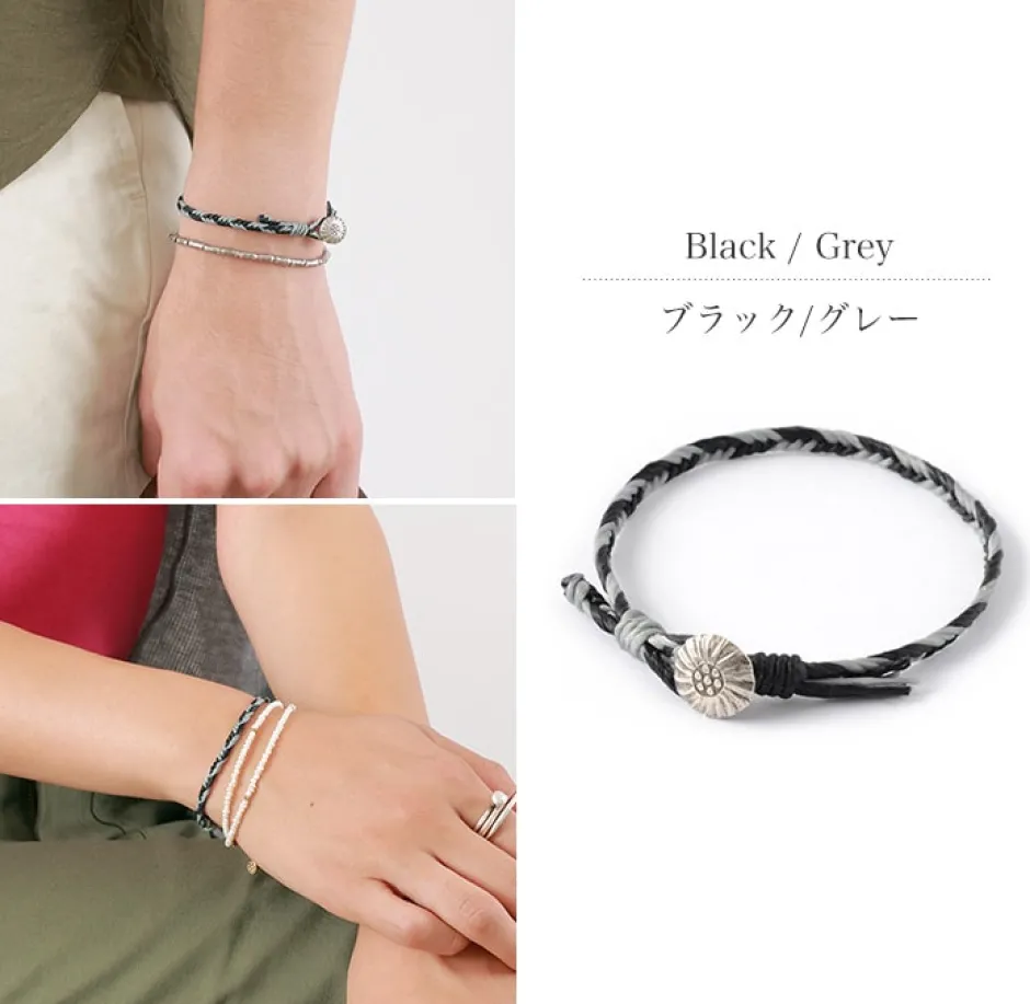 Anklets^PHADUA / 2-Tone Wax Cord Concho Bracelet