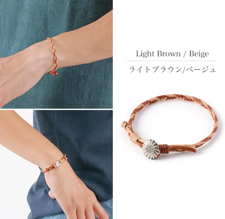 Anklets^PHADUA / 2-Tone Wax Cord Concho Bracelet