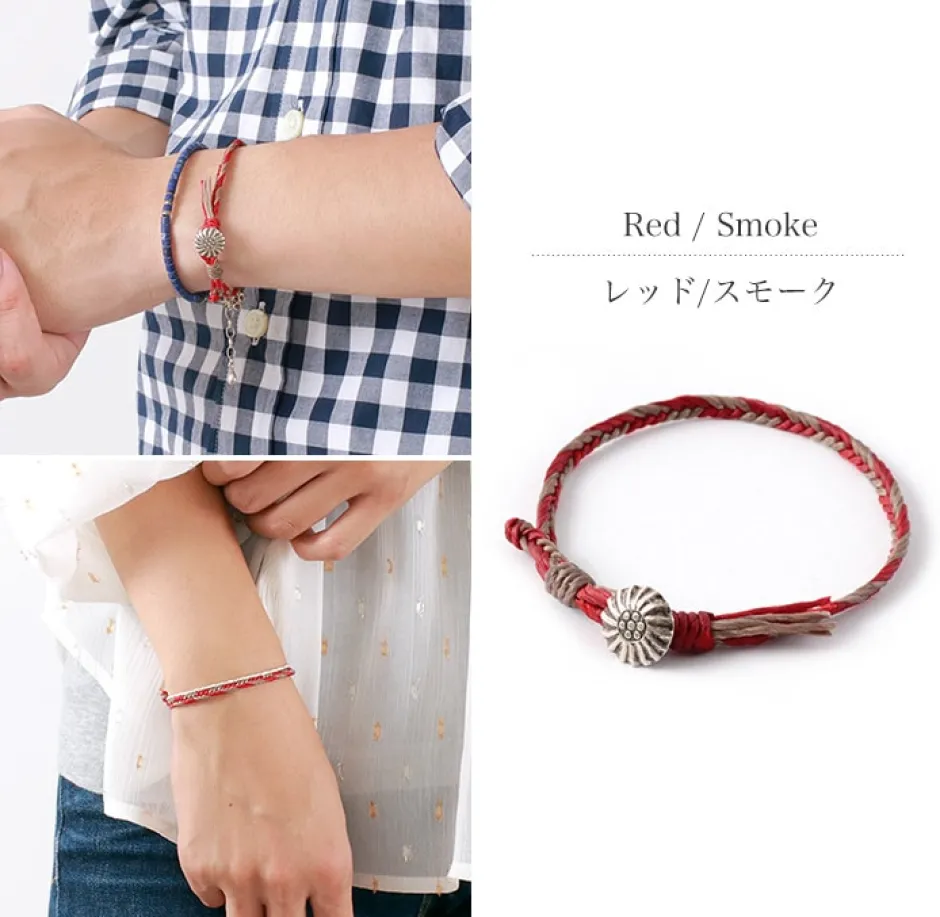 Anklets^PHADUA / 2-Tone Wax Cord Concho Bracelet