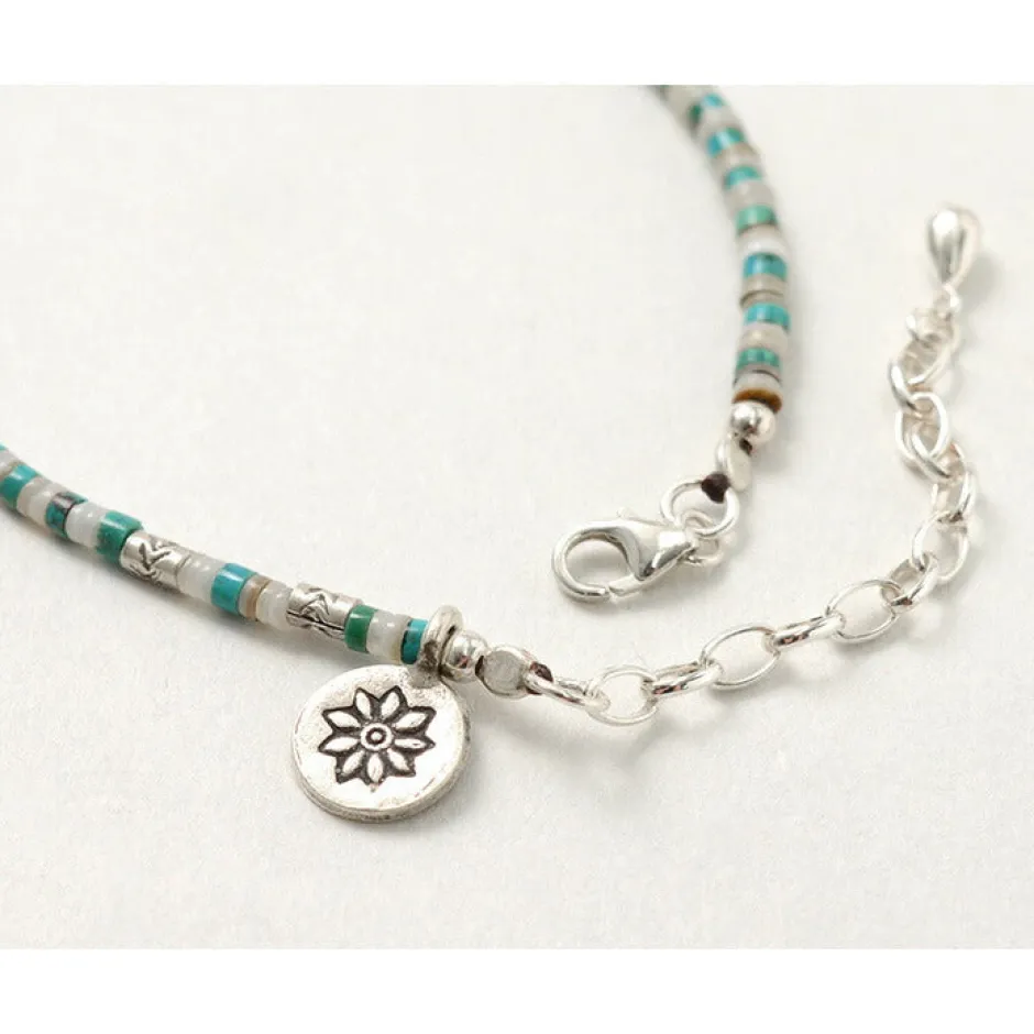 Anklets^PHADUA / Turquoise and Shell Anklet blue
