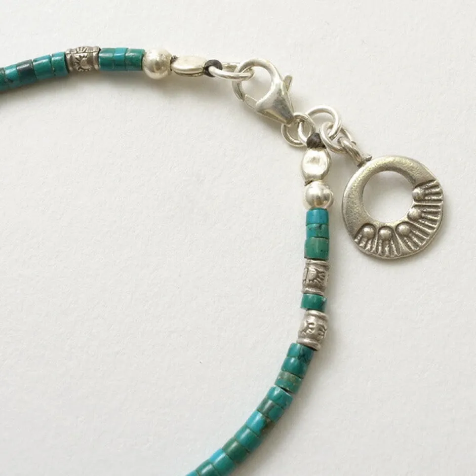 Anklets^PHADUA / Turquoise Bead Anklet blue
