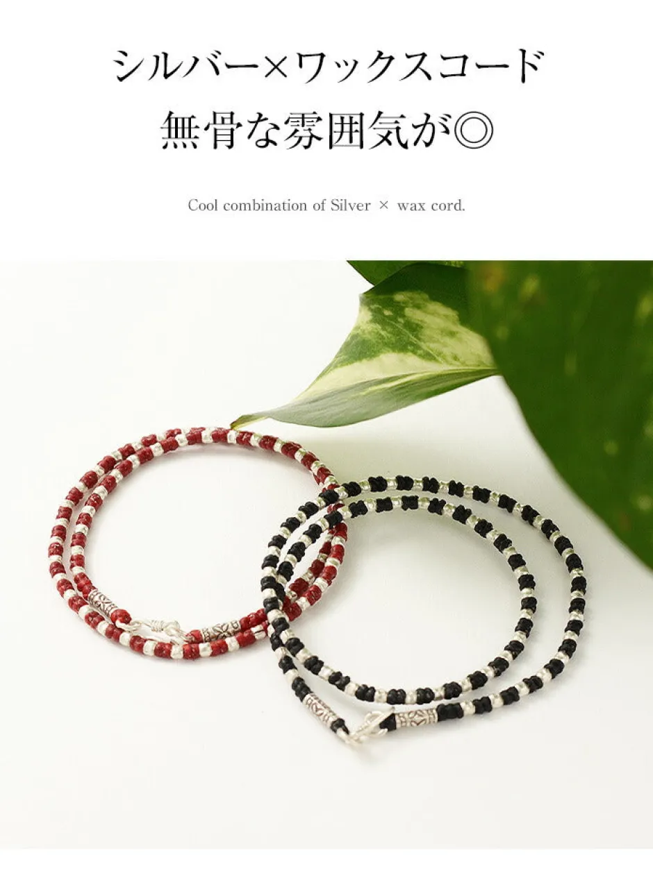 Anklets^PHADUA / Wax Cord Silver Bracelet