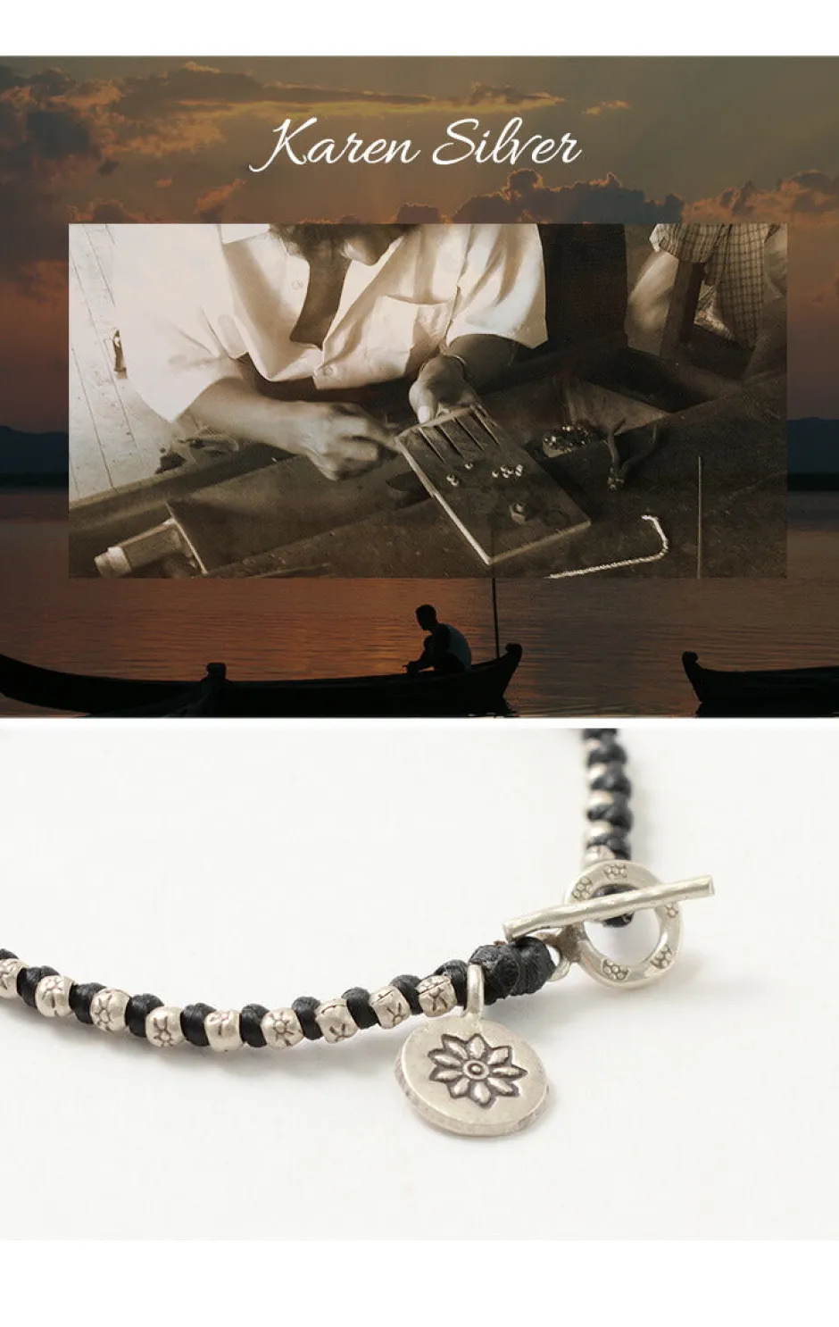Bracelets^PHADUA / Wax Cord Silver Series Bracelet