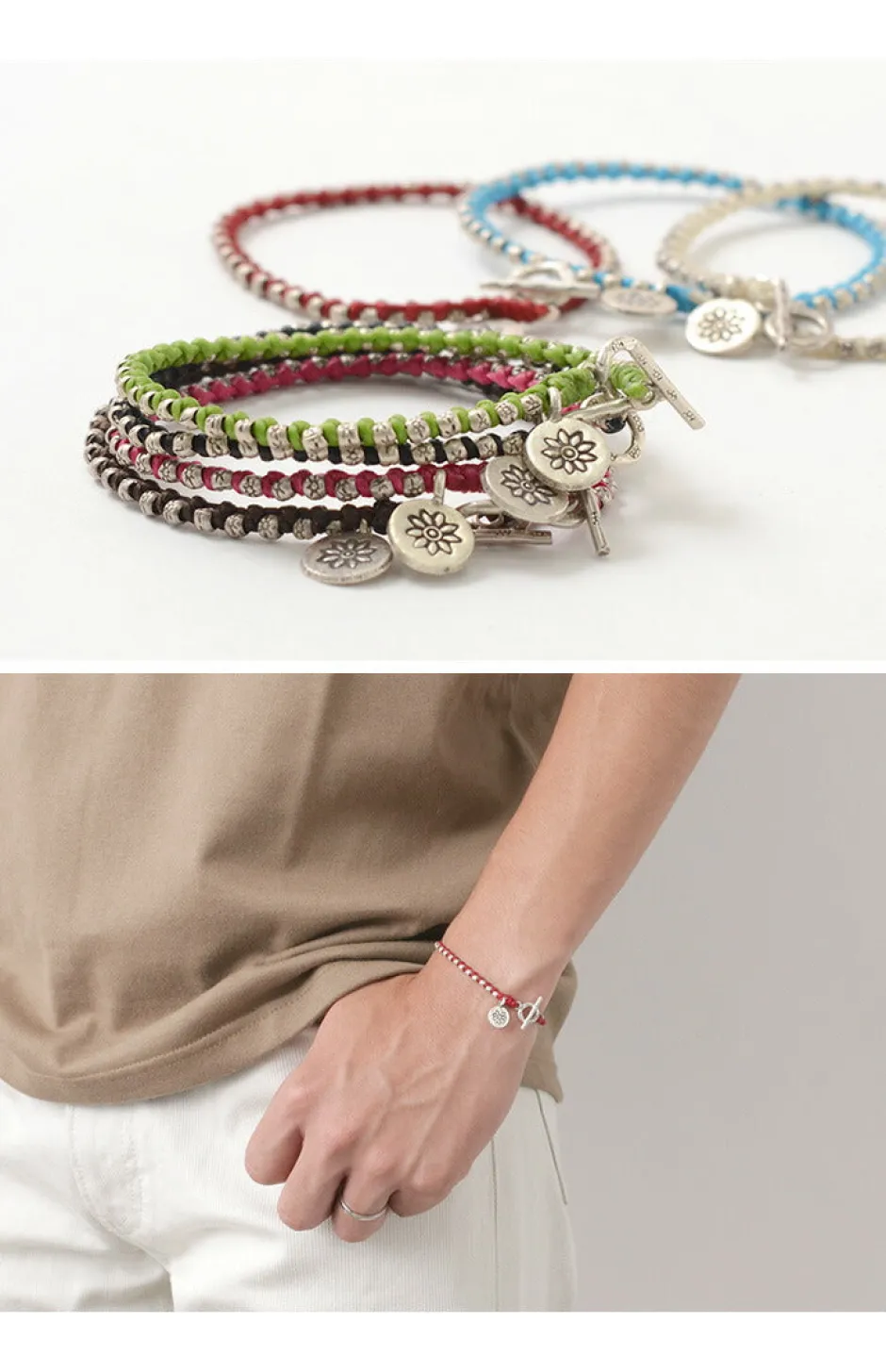 Bracelets^PHADUA / Wax Cord Silver Series Bracelet