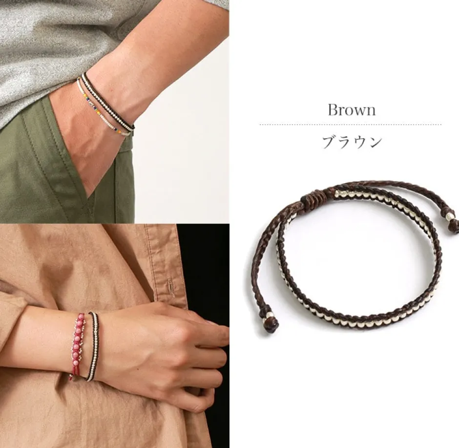 Bracelets^PHADUA / Wax Cord Silver Series Bracelet