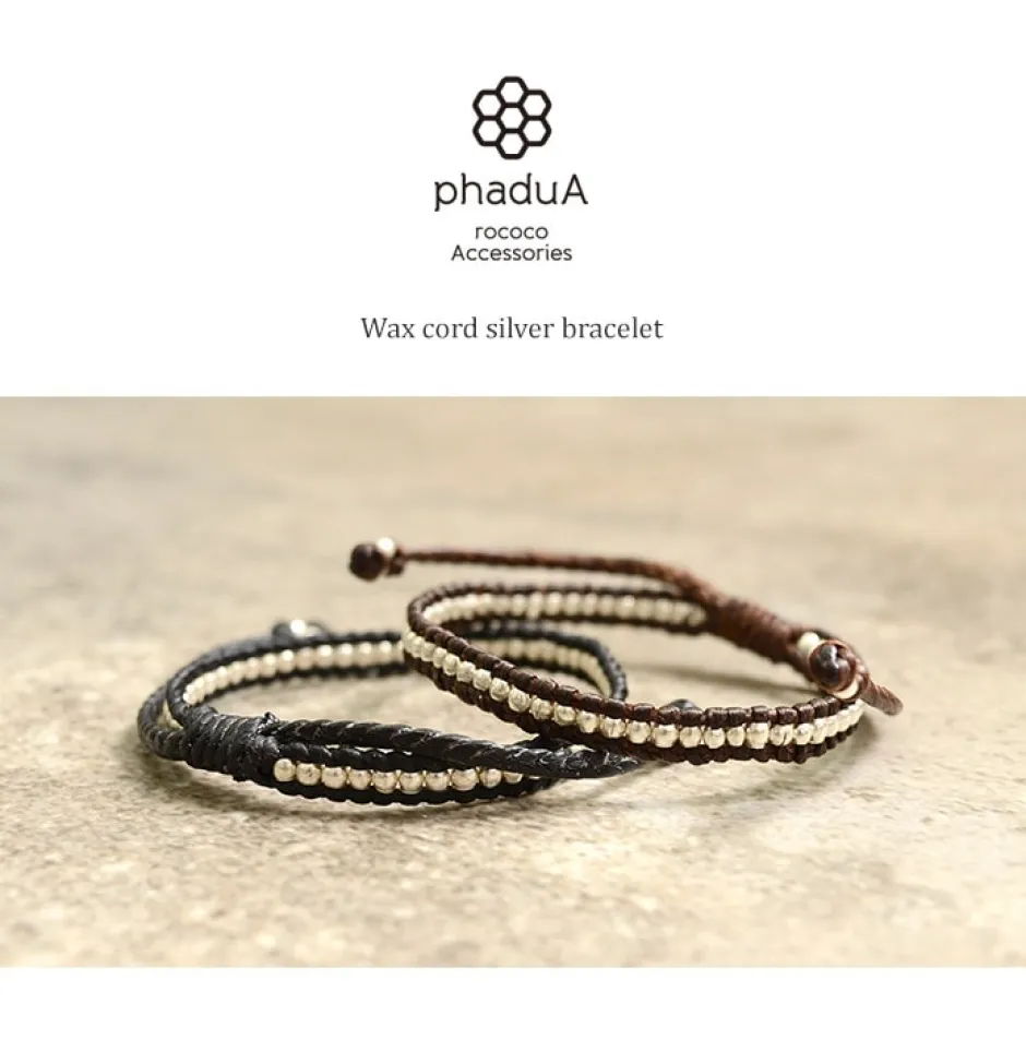 Bracelets^PHADUA / Wax Cord Silver Series Bracelet