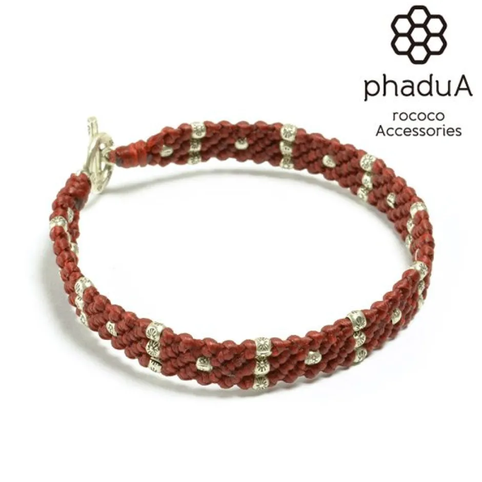 Bracelets^PHADUA / Wax Cord Silver Triple-Strand Bracelet