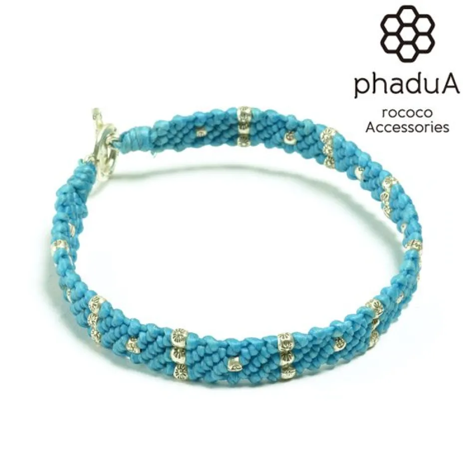 Bracelets^PHADUA / Wax Cord Silver Triple-Strand Bracelet