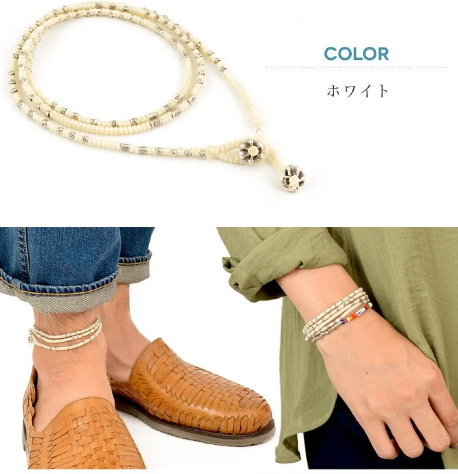 Anklets^PHADUA / Wax Cord Silver Wrap Bracelet/Anklet