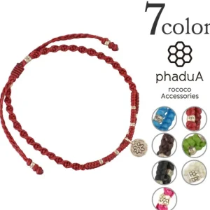 Anklets^PHADUA / Waxed Cord Anklet with Silver Two-Strand Top