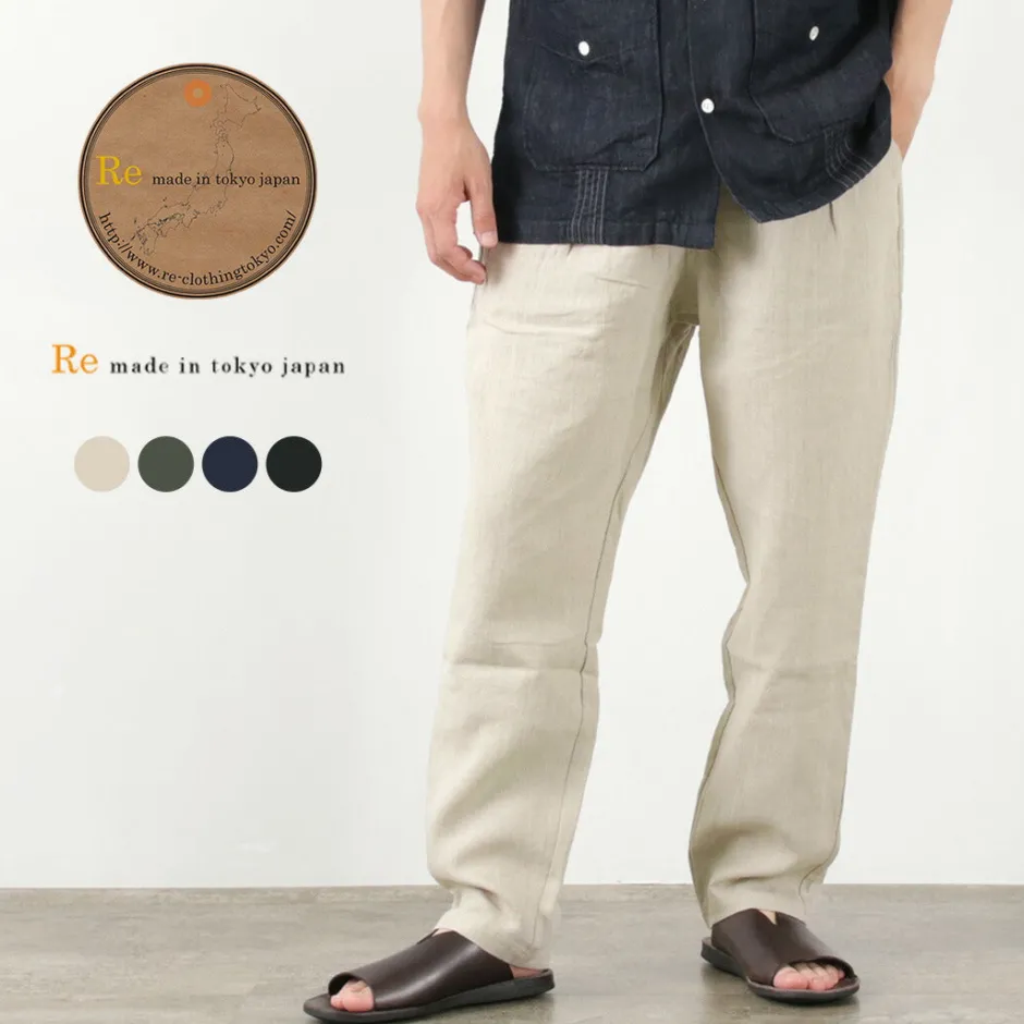 Trousers^RE MADE IN TOKYO JAPAN / French Linen Tucked Pants