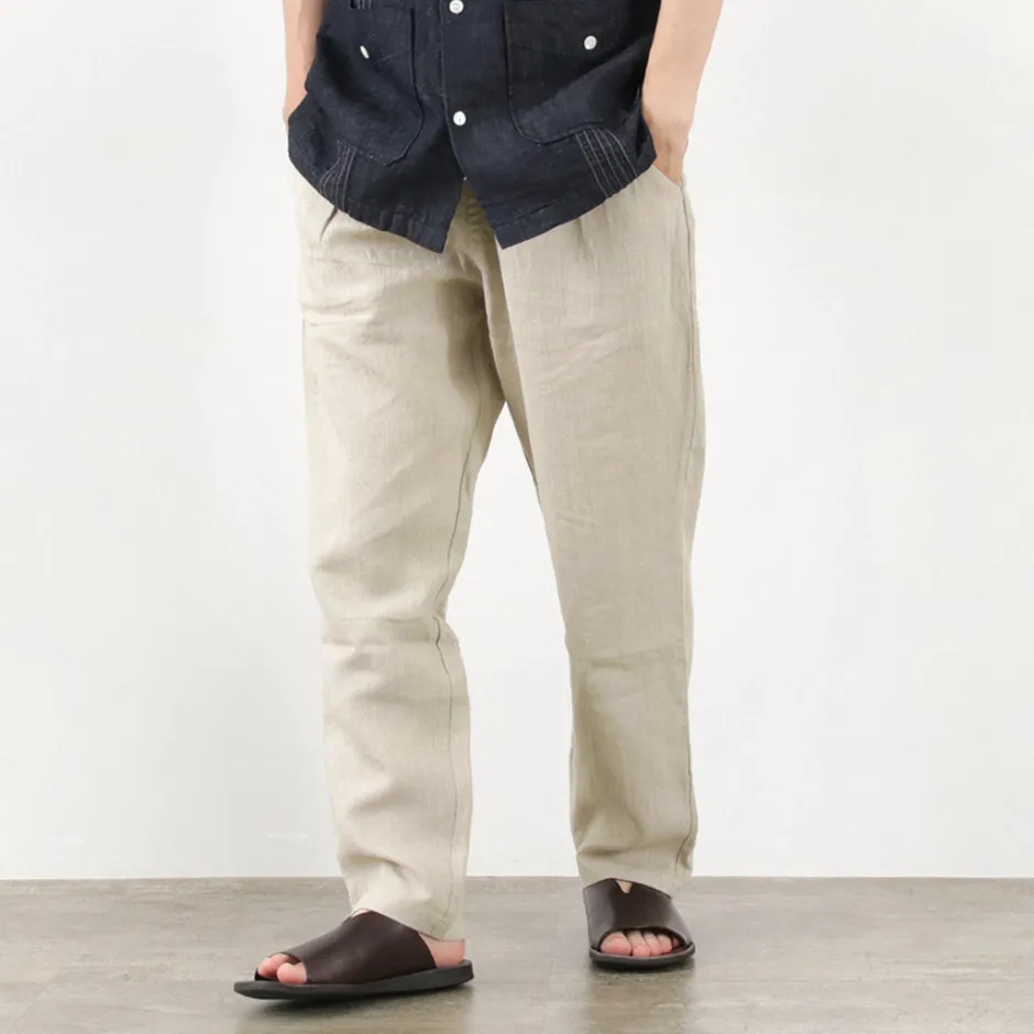 Trousers^RE MADE IN TOKYO JAPAN / French Linen Tucked Pants