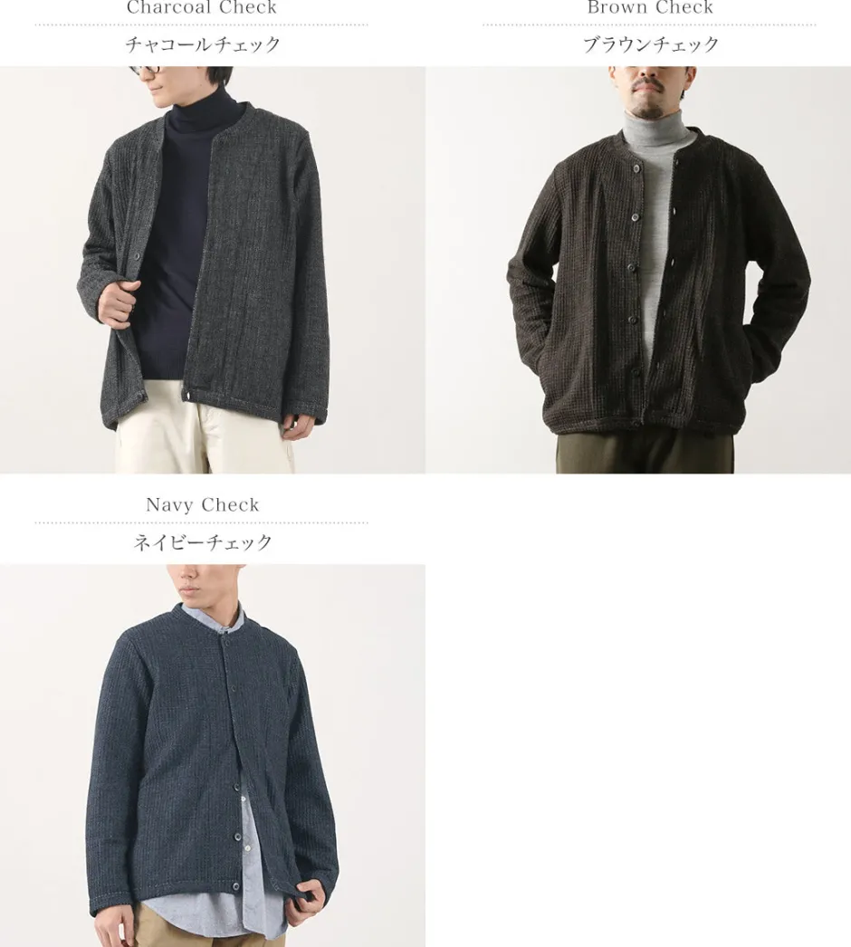 Cardigans^RE MADE IN TOKYO JAPAN / Glen Check Fleece Cardigan