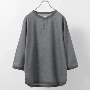 T-Shirts^RE MADE IN TOKYO JAPAN / Linen Canvas Henry Neck T-Shirt
