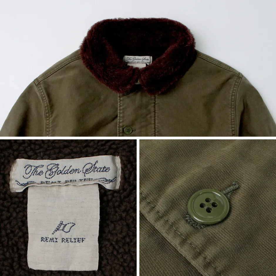 Jackets^REMI RELIEF / Deck Jacket (Wool Boa) khaki