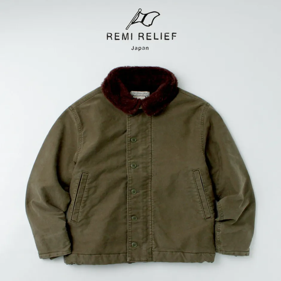 Jackets^REMI RELIEF / Deck Jacket (Wool Boa) khaki