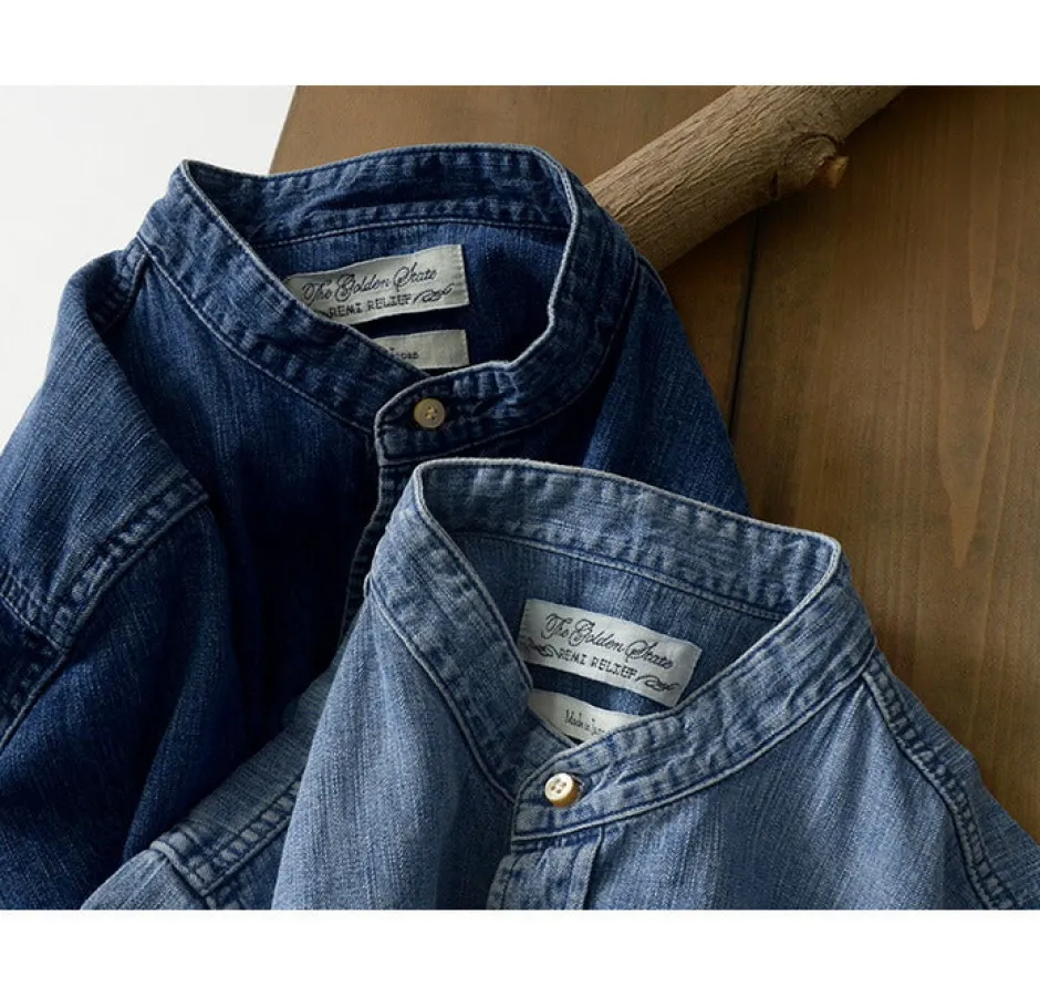 Shirts^REMI RELIEF / Denim Band Collar Shirt