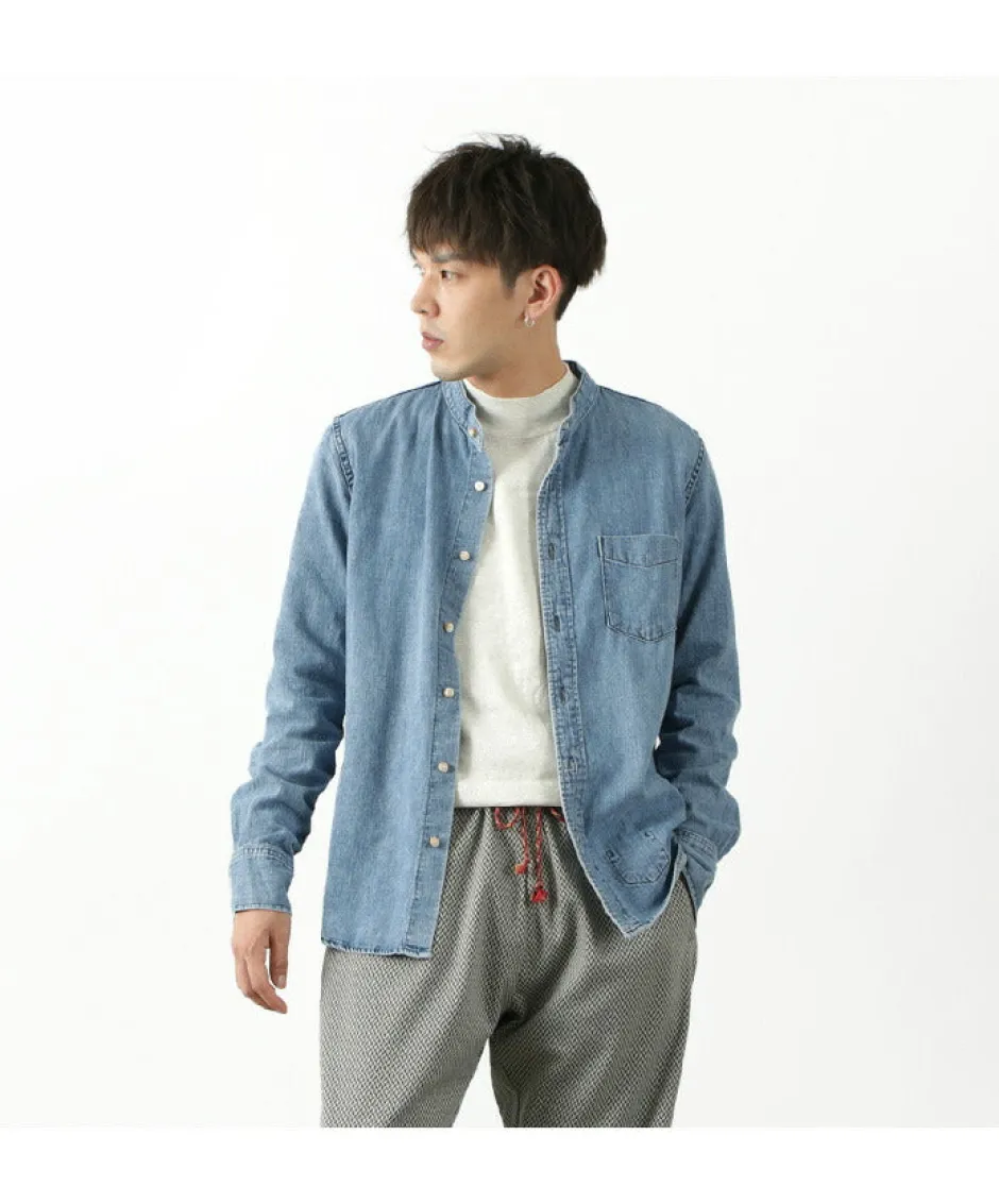 Shirts^REMI RELIEF / Denim Band Collar Shirt