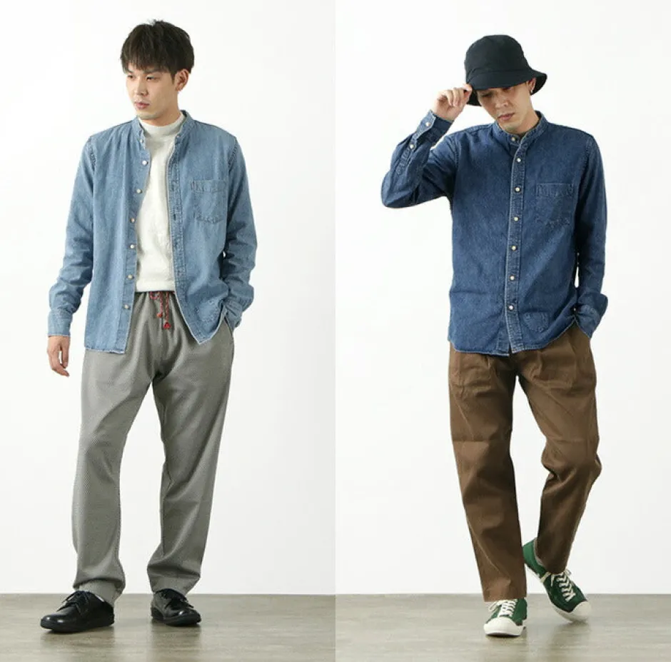 Shirts^REMI RELIEF / Denim Band Collar Shirt
