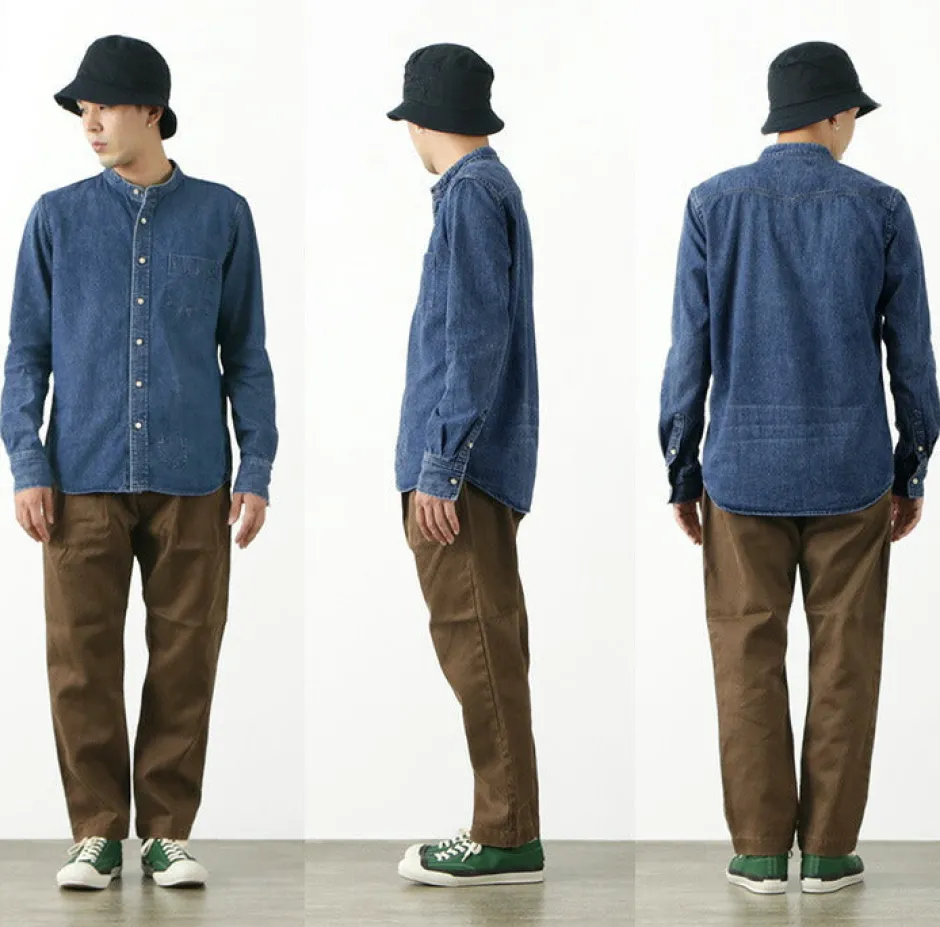 Shirts^REMI RELIEF / Denim Band Collar Shirt