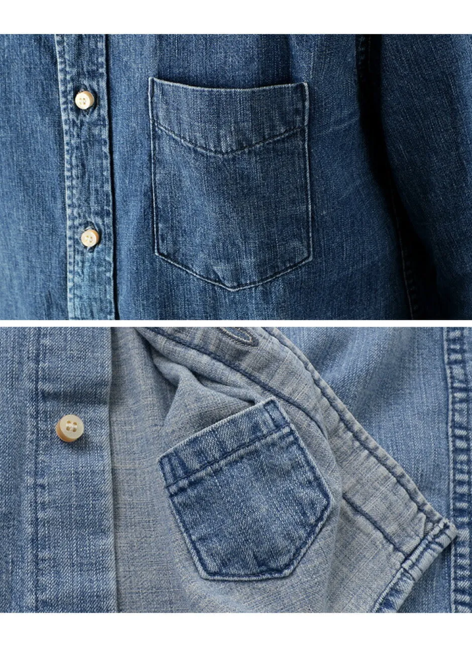 Shirts^REMI RELIEF / Denim Band Collar Shirt