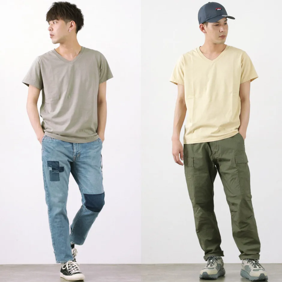 T-Shirts^REMI RELIEF / LW processed V-neck T-shirt