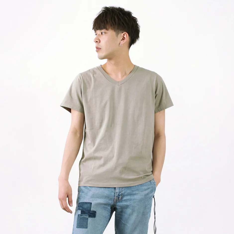 T-Shirts^REMI RELIEF / LW processed V-neck T-shirt