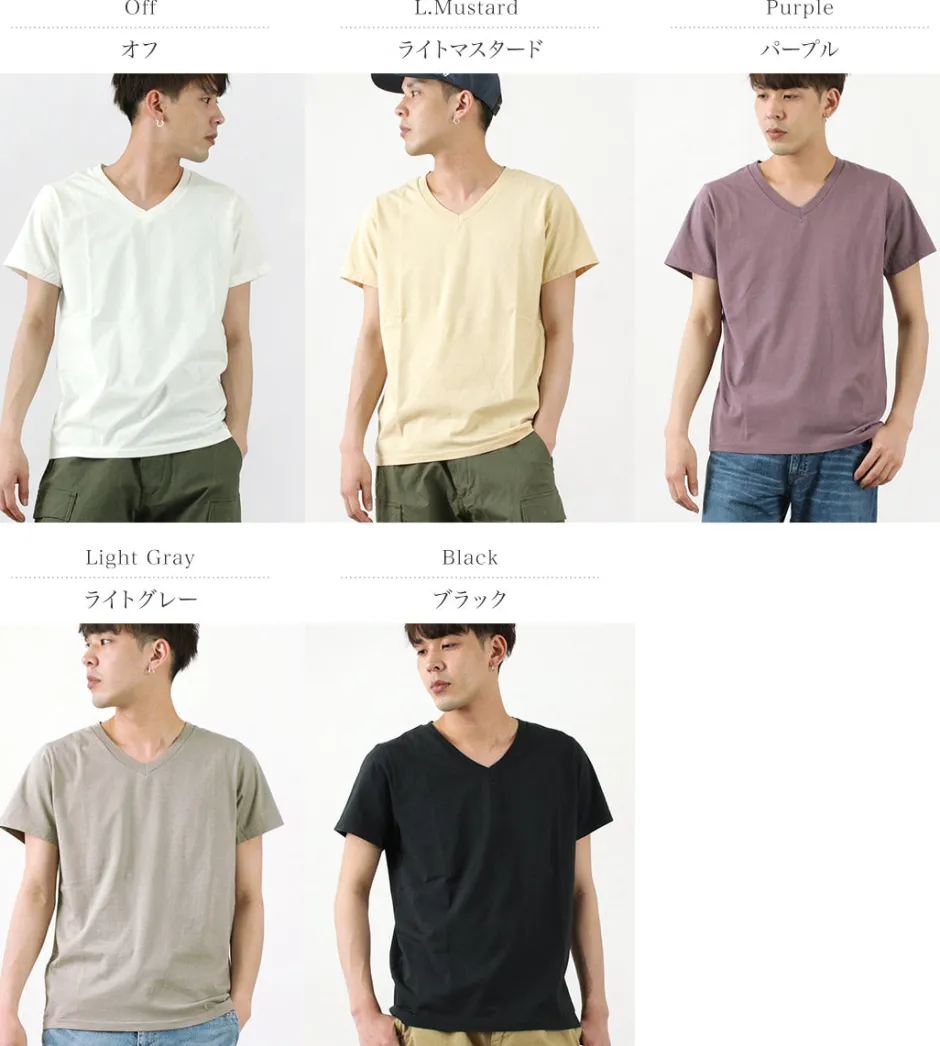 T-Shirts^REMI RELIEF / LW processed V-neck T-shirt