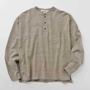 T-Shirts^REMI RELIEF / Melange Jersey Long Sleeve Henley Neck Pocket T-Shirt